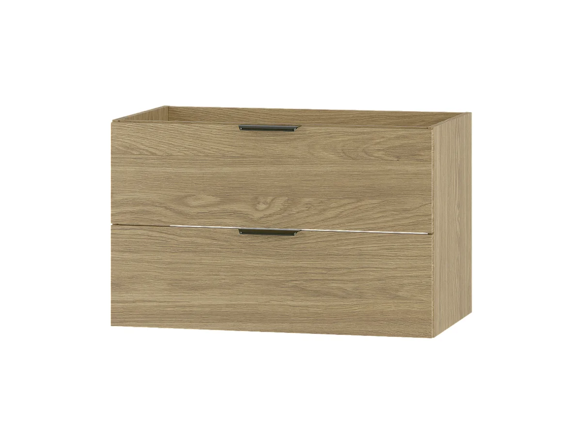 Ensemble pour salle de bain 60 cm Armoire avec plan de travail Lavabo Chêne huilé Pile