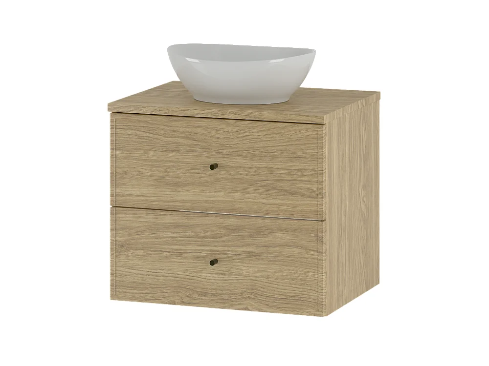 Zestaw do Łazienki 60cm Szafka z Blatem Umywalka Dąb Olejowany Marco