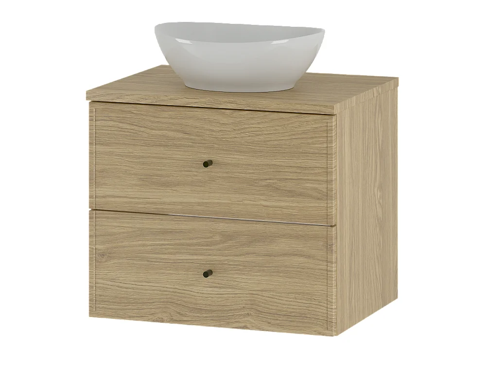 Ensemble pour salle de bain 60 cm Armoire avec plan de travail Lavabo Chêne huilé Marco