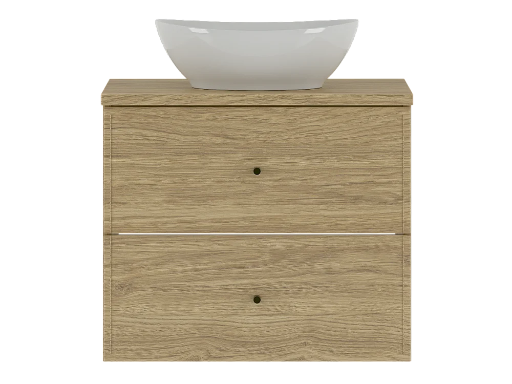 Ensemble pour salle de bain 60 cm Armoire avec plan de travail Lavabo Chêne huilé Marco