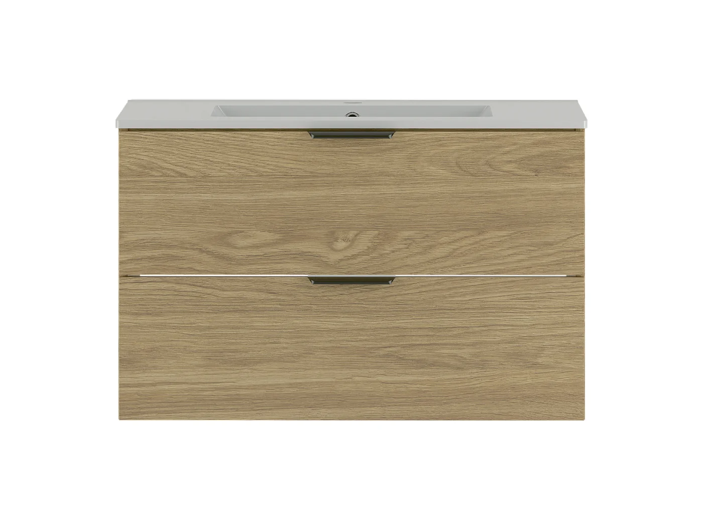 Ensemble pour salle de bain 80 cm Meuble avec lavabo  Chêne huilé Pile