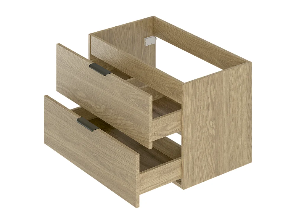 Ensemble pour salle de bain 80 cm Meuble avec lavabo  Chêne huilé Pile