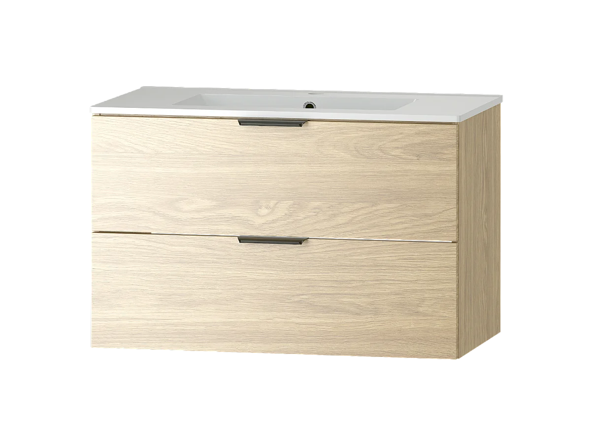 Badkamerset 80 cm Kast met wastafel  Geoliede eik Pile