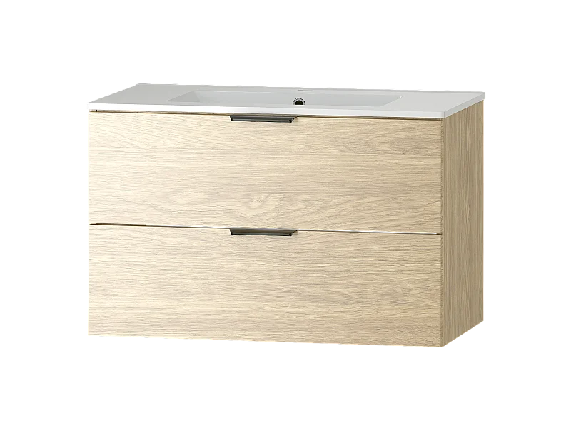 Badkamerset 80 cm Kast met wastafel  Geoliede eik Pile