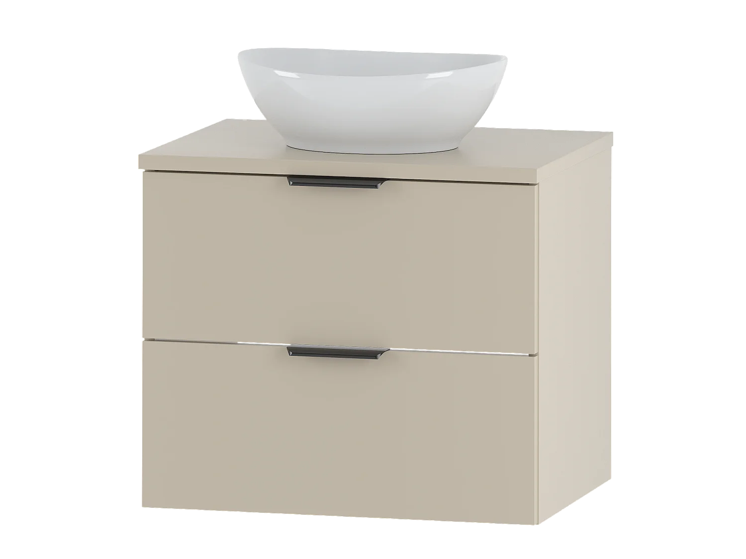 Ensemble de salle de bain en cachemire 60 cm Armoire avec plan de travail Lavabo Pile