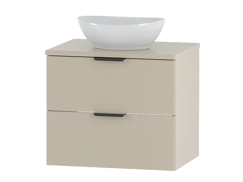 Ensemble de salle de bain en cachemire 60 cm Armoire avec plan de travail Lavabo Pile