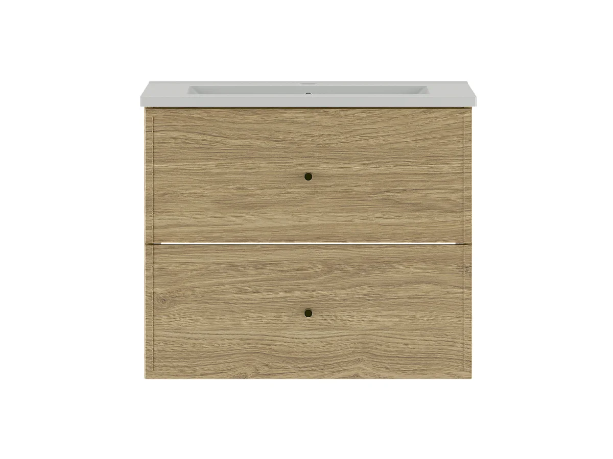 Ensemble pour salle de bain 60 cm Meuble avec lavabo Chêne huilé Marco