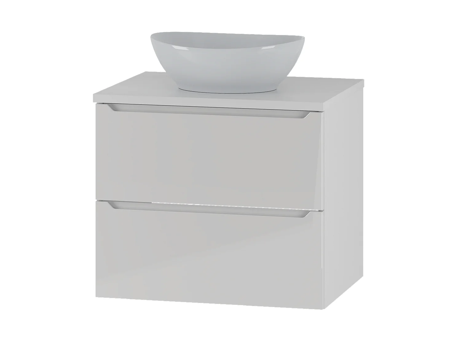 Ensemble de salle de bain blanc 60 cm Meuble avec plan de travail Lavabo Etna
