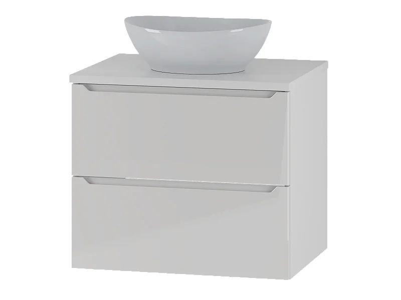 Ensemble de salle de bain blanc 60 cm Meuble avec plan de travail Lavabo Etna