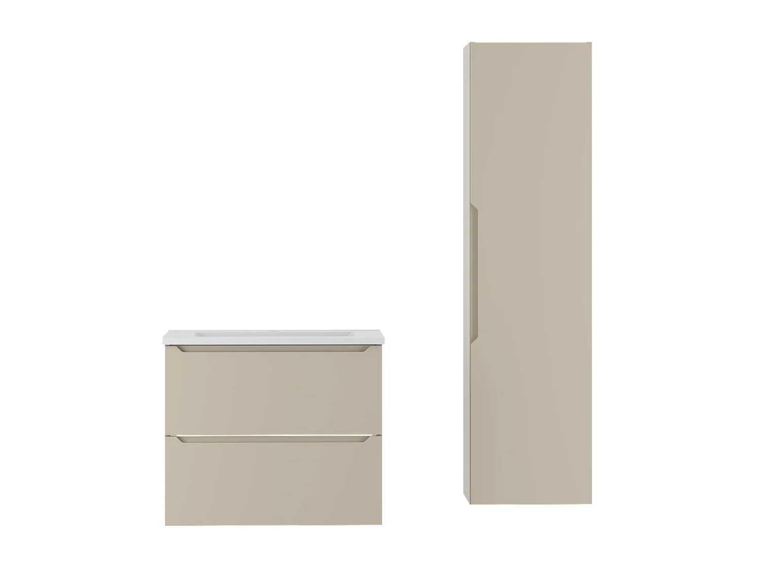 Ensemble de salle de bain en cachemire 60 cm Meuble avec lavabo Colonne Etna