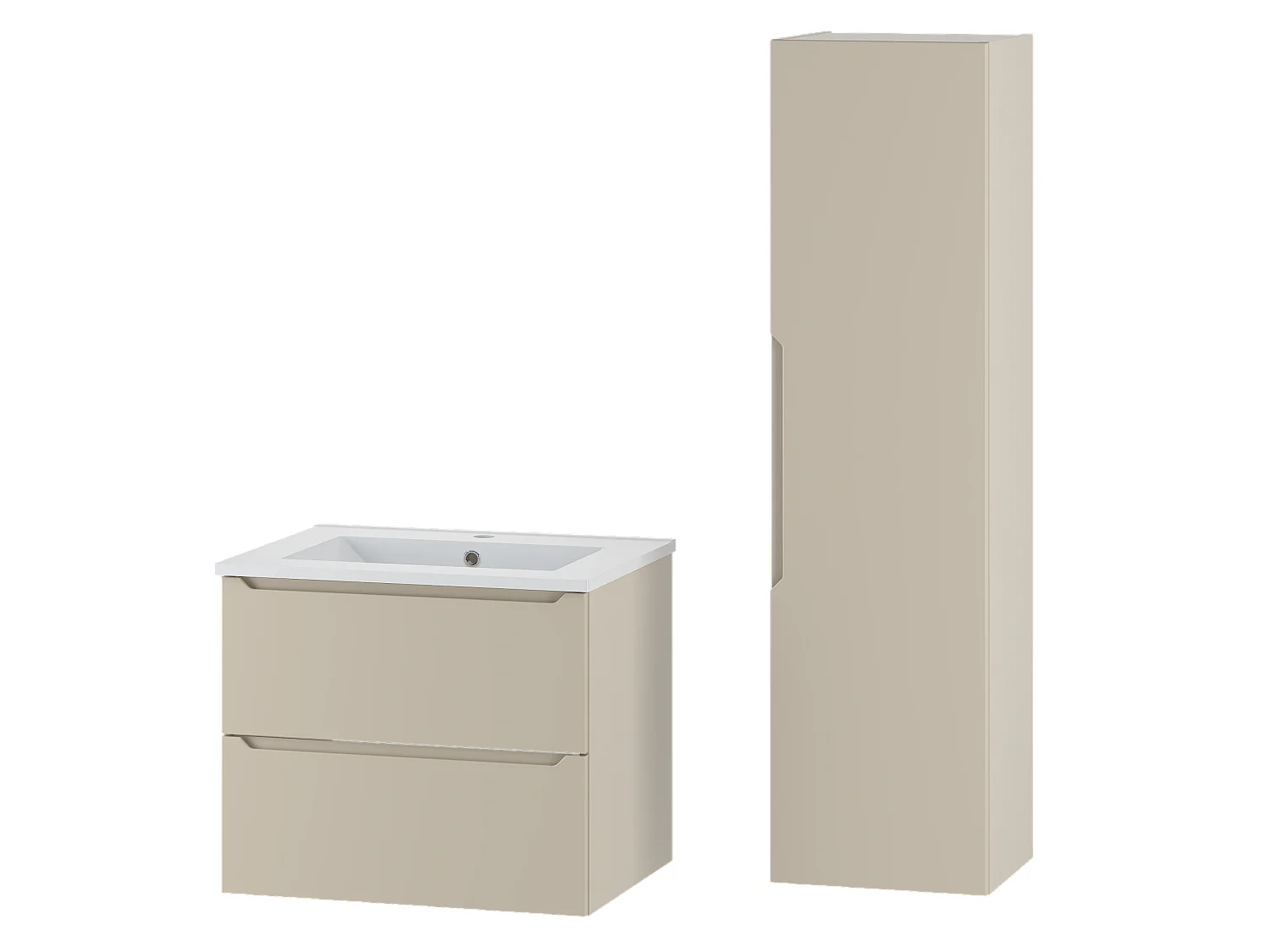 Kasjmier badkamerset 60 cm Kast met wastafel Etna-kolom