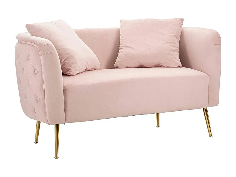 2-Sitzer Sofa Cappa, Polsterstoff, 2 Kissen inkl., 74x127x71h cm, Rosa