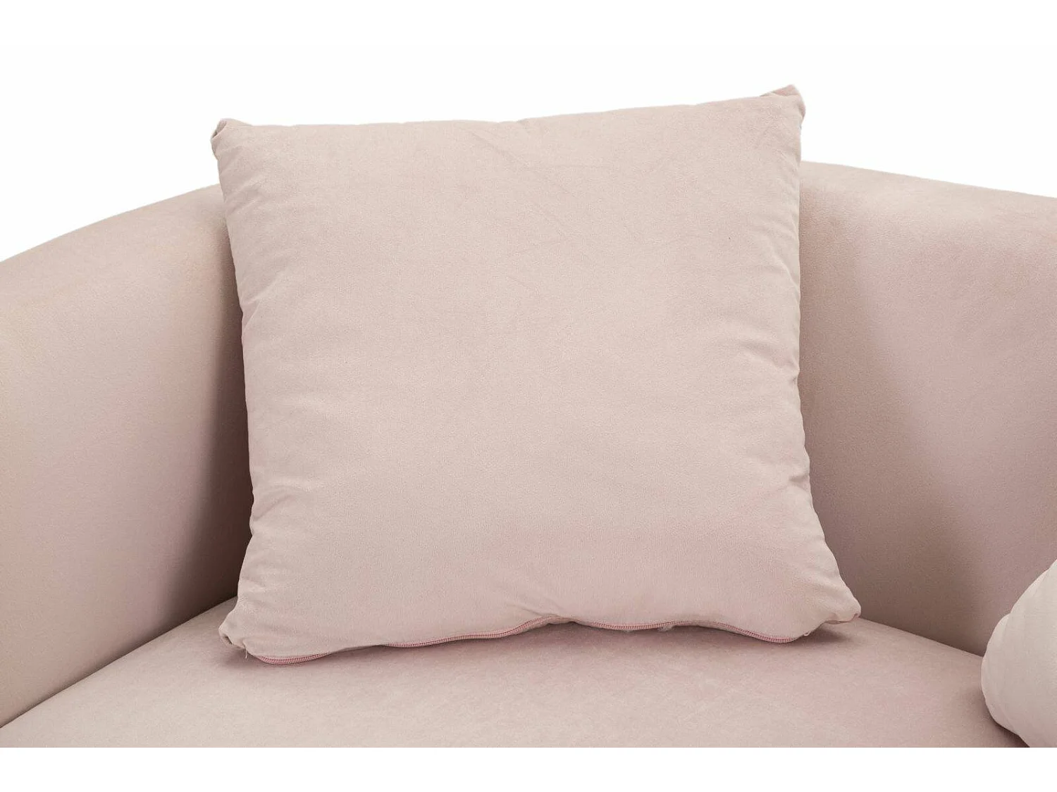 Canapé fixe 2 places Cappa, tissu rembourré avec 2 coussins inclus, 74x127x71h cm rose