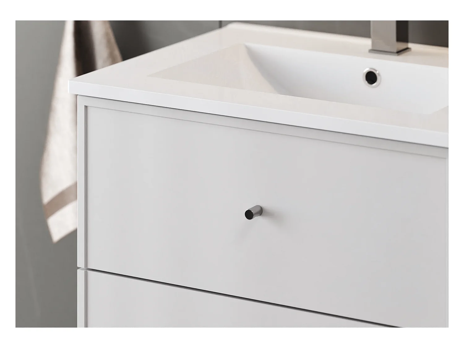 Ensemble de salle de bain blanc 80 cm Meuble avec lavabo Colonne Marco