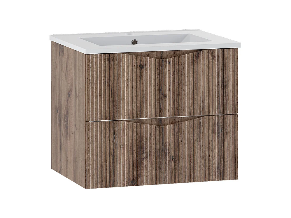 Meuble simple vasque encastrée 60cm Tao Bois