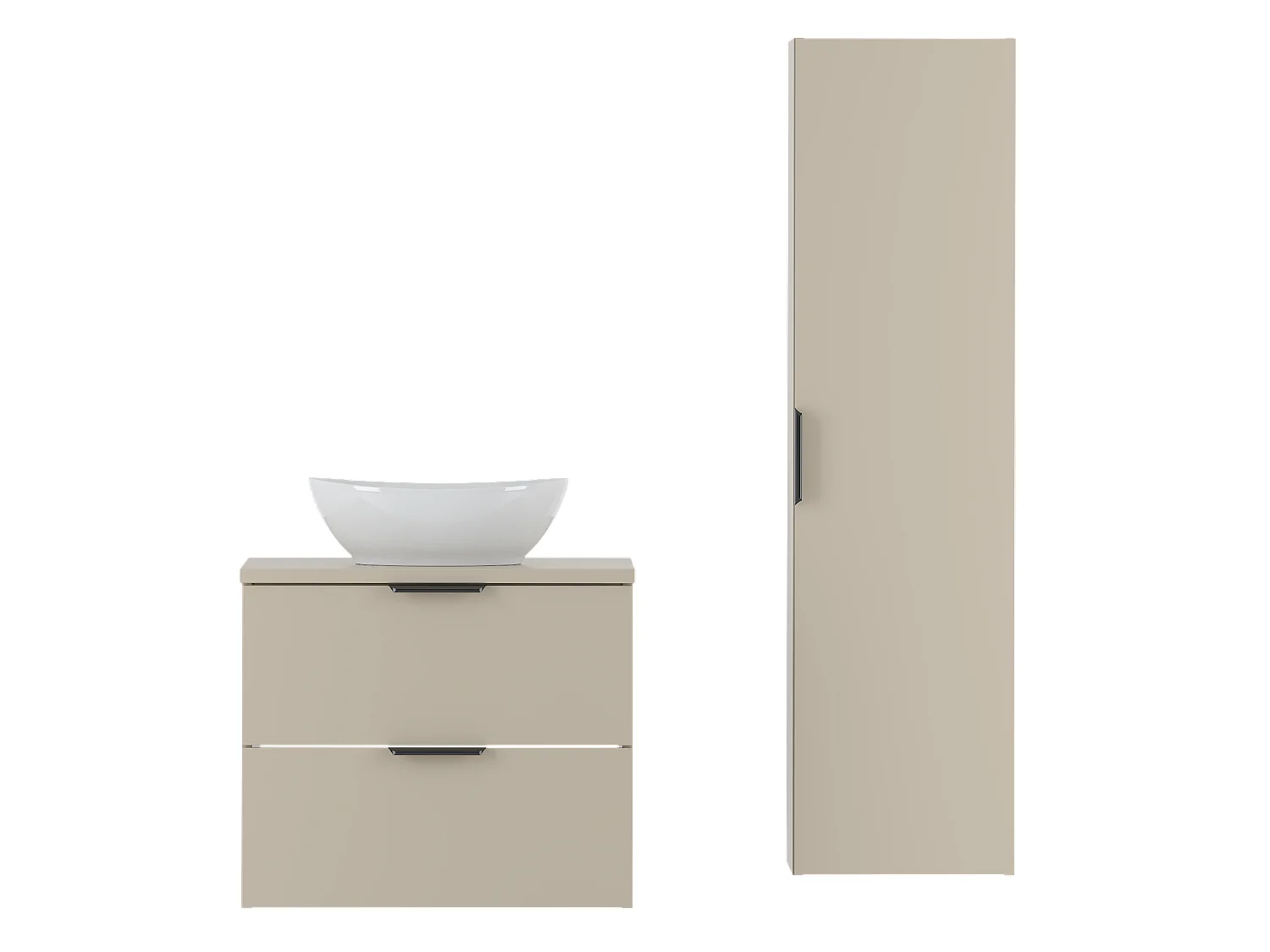 Kasjmier badkamerset 60 cm Kast met blad Wastafel Kolom Pile