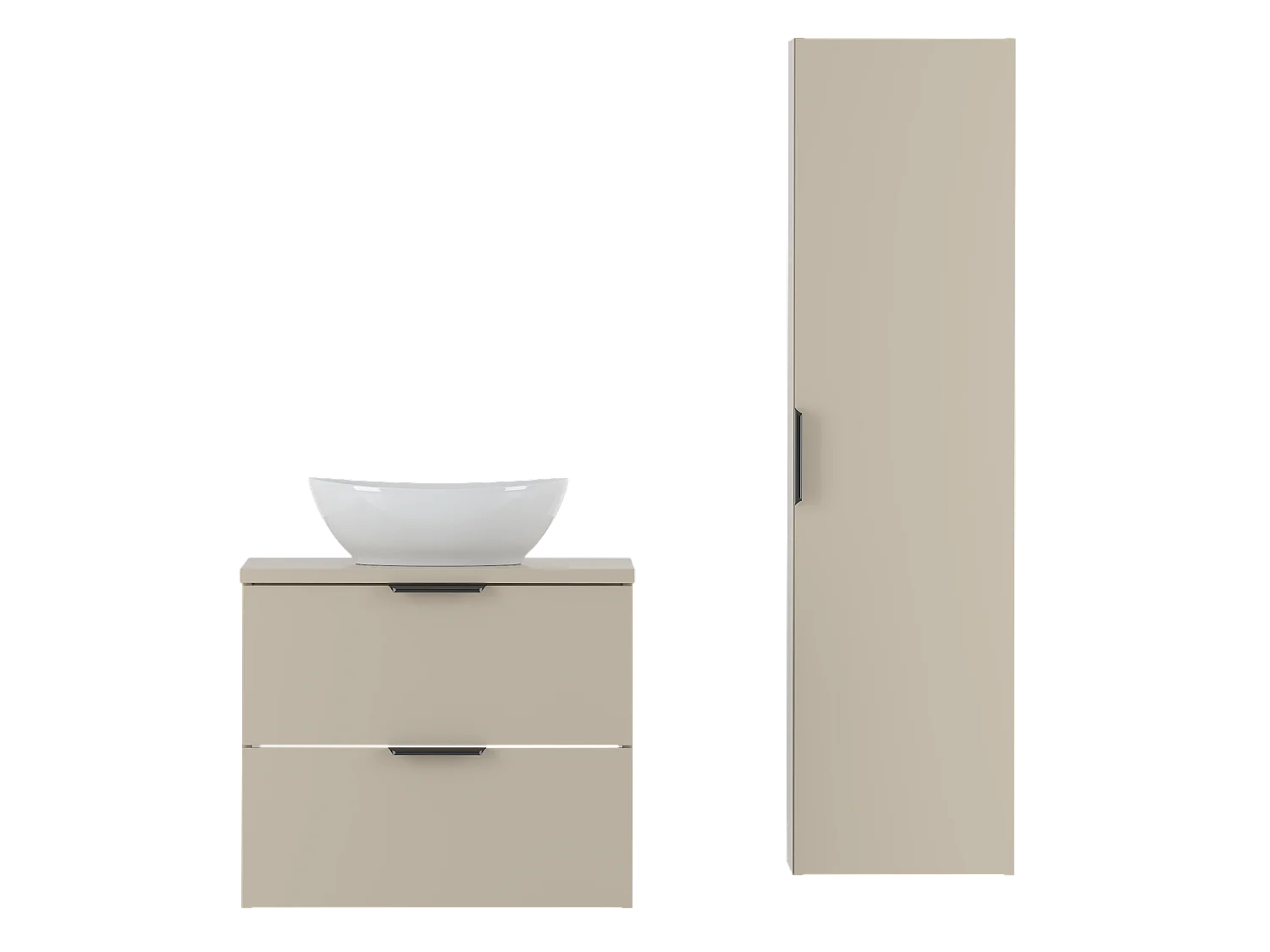 Kasjmier badkamerset 60 cm Kast met blad Wastafel Kolom Pile