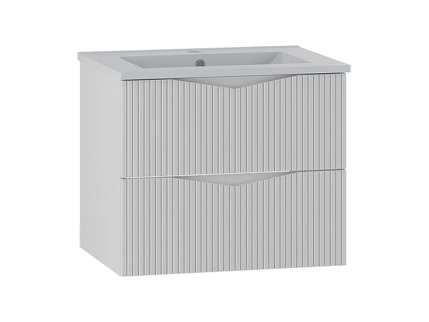 Meuble simple vasque encastrée 60cm Tao Blanc