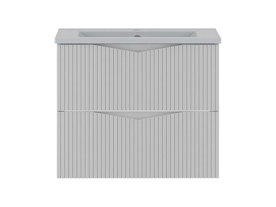 Meuble simple vasque encastrée 60cm Tao Blanc