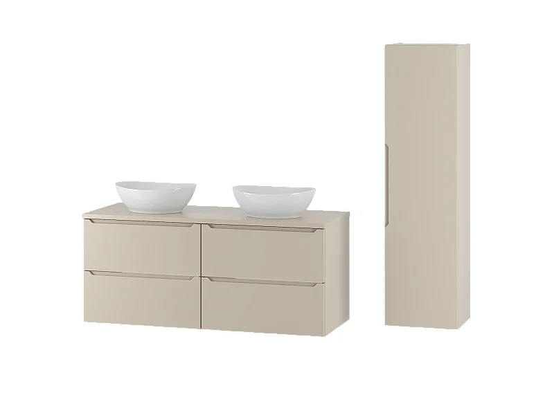 Kasjmier badkamerset 120 cm Kast Wastafelblad Kolom Kolom Etna