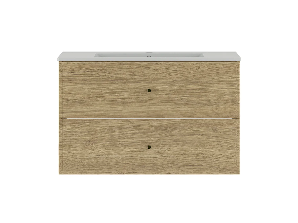 Ensemble pour salle de bain 80 cm Meuble avec lavabo  Chêne huilé Marco