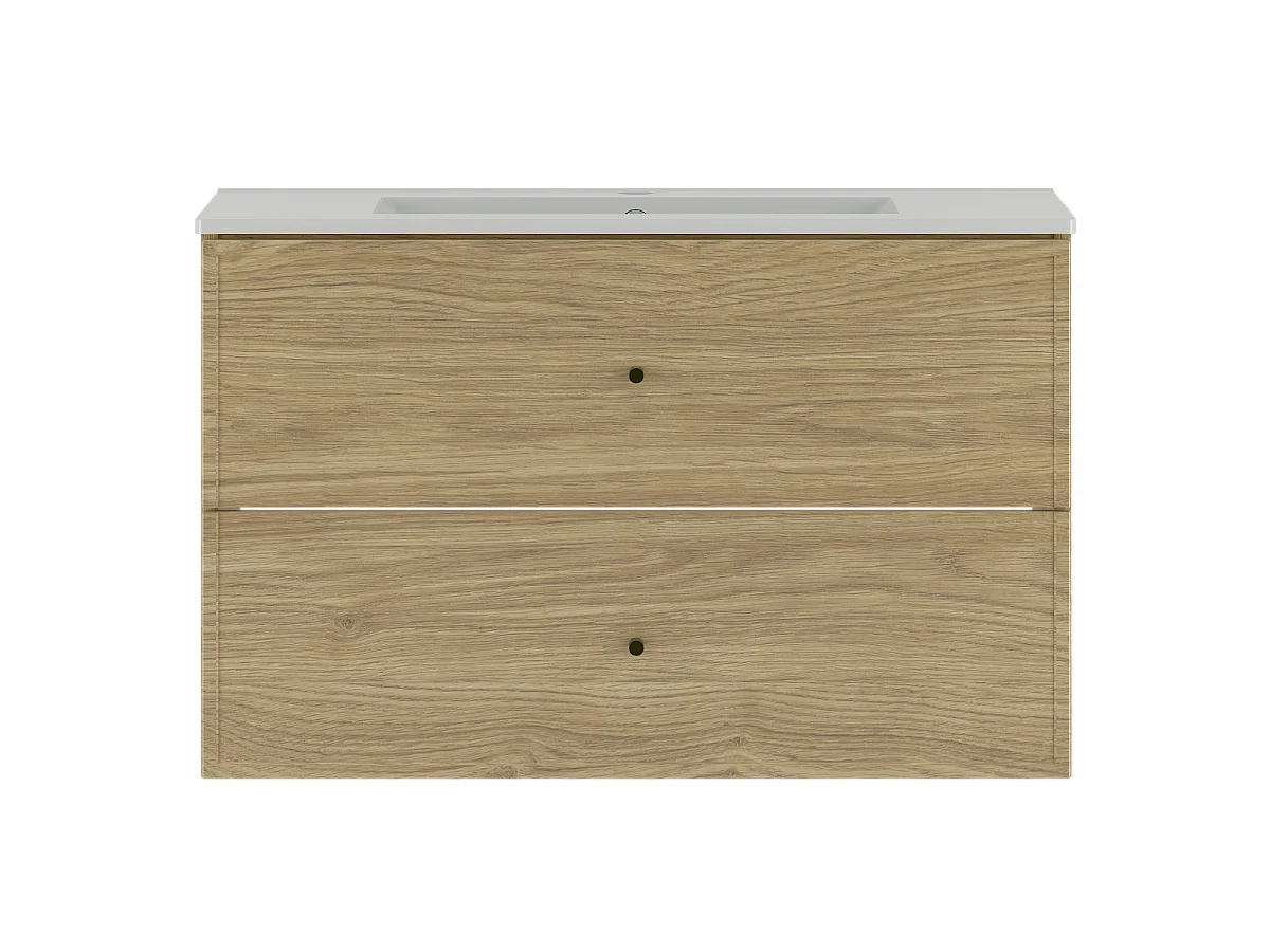 Ensemble pour salle de bain 80 cm Meuble avec lavabo  Chêne huilé Marco