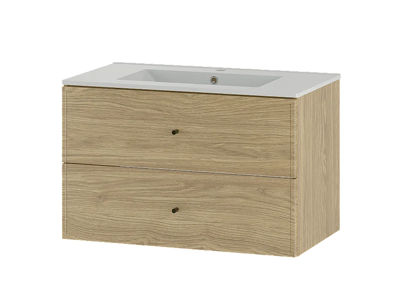 Zestaw do Łazienki 80cm Szafka z Umywalką  Dąb Olejowany Marco