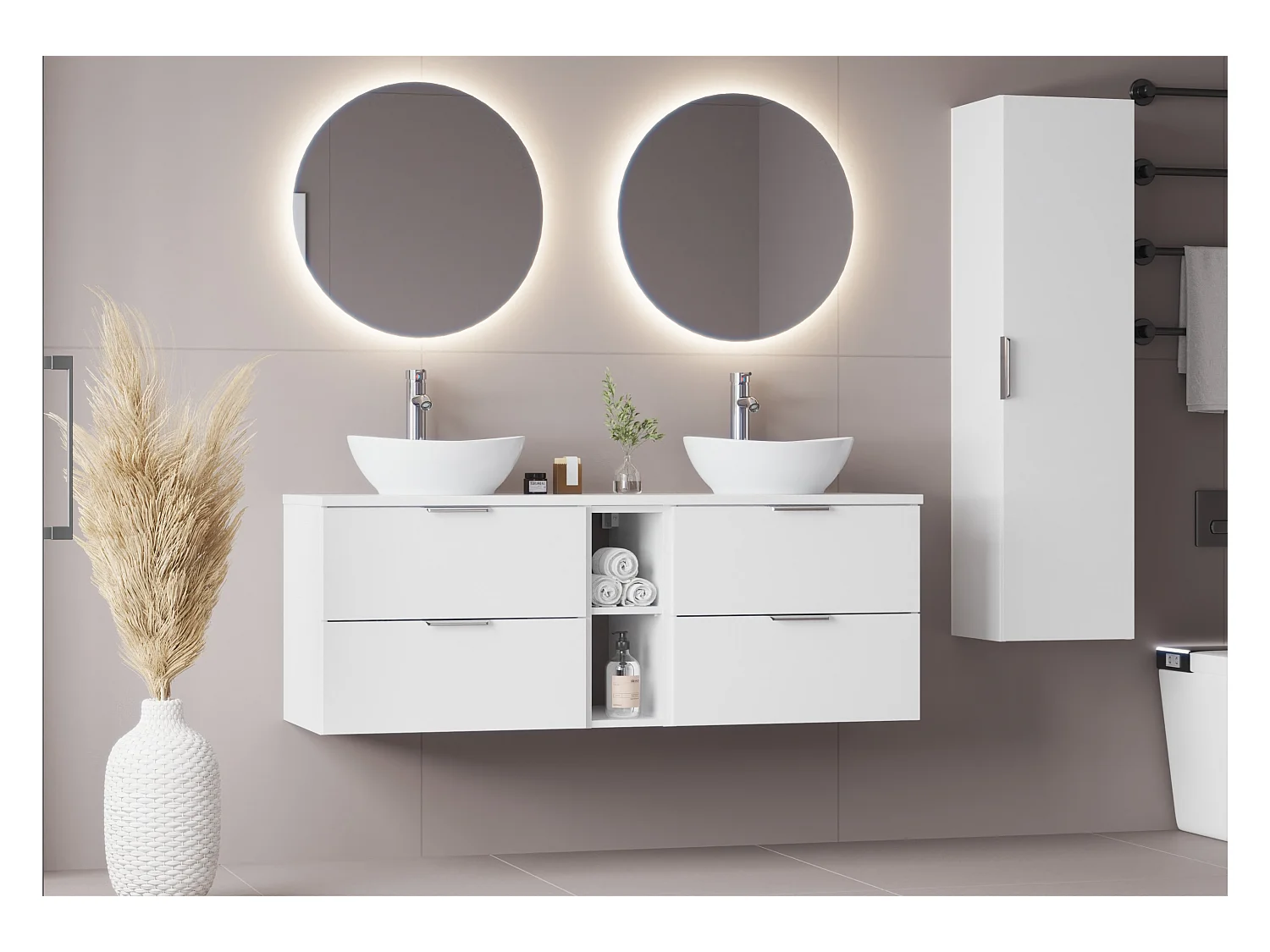 Witte badkamer kast Hoge kolom 1 deur Pile