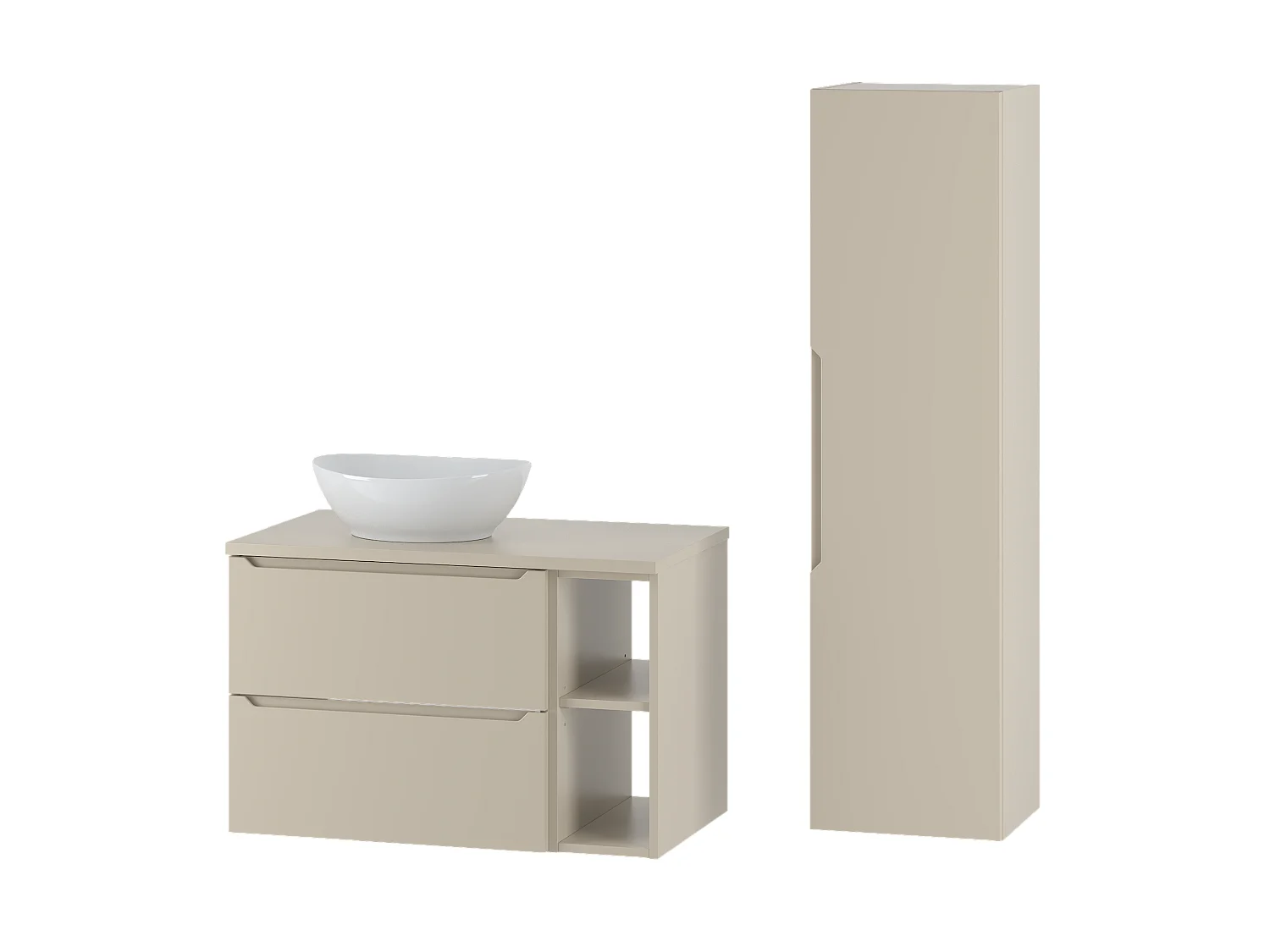 Kasjmier badkamerset 80 cm Kast Rek Wastafelblad Kolom Etna