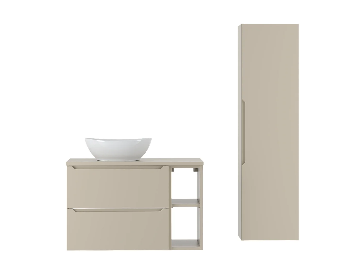 Kasjmier badkamerset 80 cm Kast Rek Wastafelblad Kolom Etna