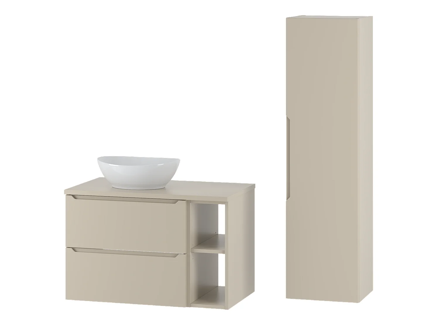 Ensemble de salle de bain en cachemire 80 cm Armoire Étagère Plan de travail Lavabo Colonne Etna