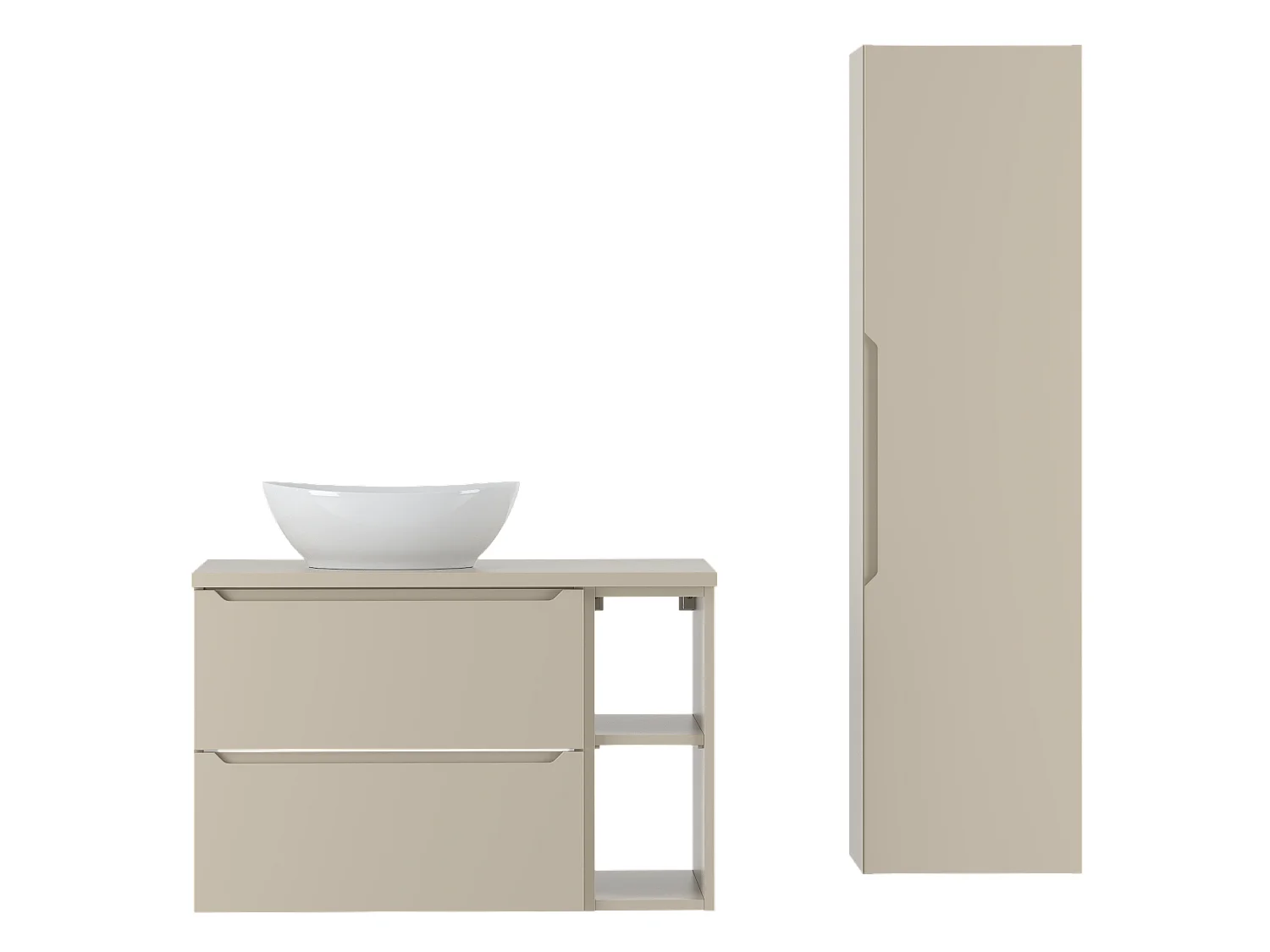 Ensemble de salle de bain en cachemire 80 cm Armoire Étagère Plan de travail Lavabo Colonne Etna