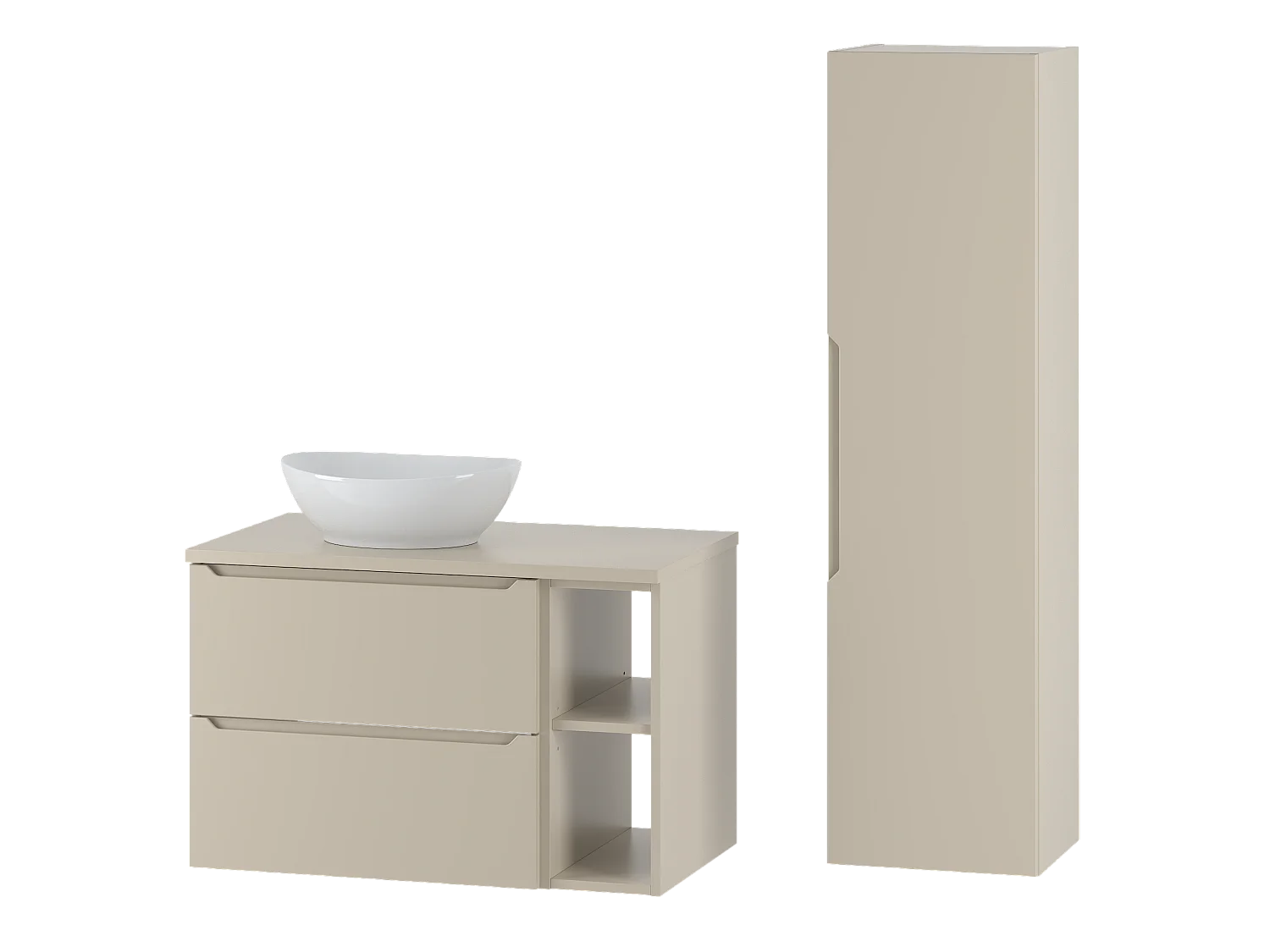 Kasjmier badkamerset 80 cm Kast Rek Wastafelblad Kolom Etna