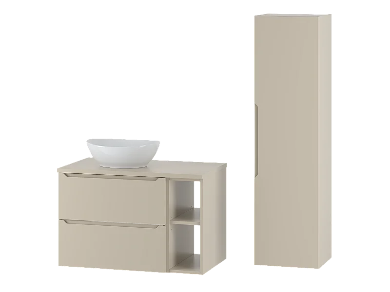 Kasjmier badkamerset 80 cm Kast Rek Wastafelblad Kolom Etna