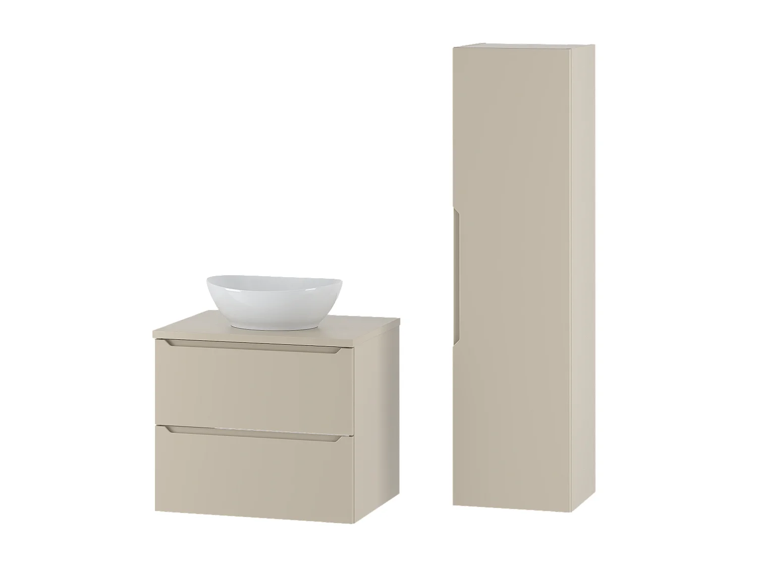 Ensemble de salle de bain en cachemire 60 cm Meuble avec plan de travail Lavabo Colonne Etna