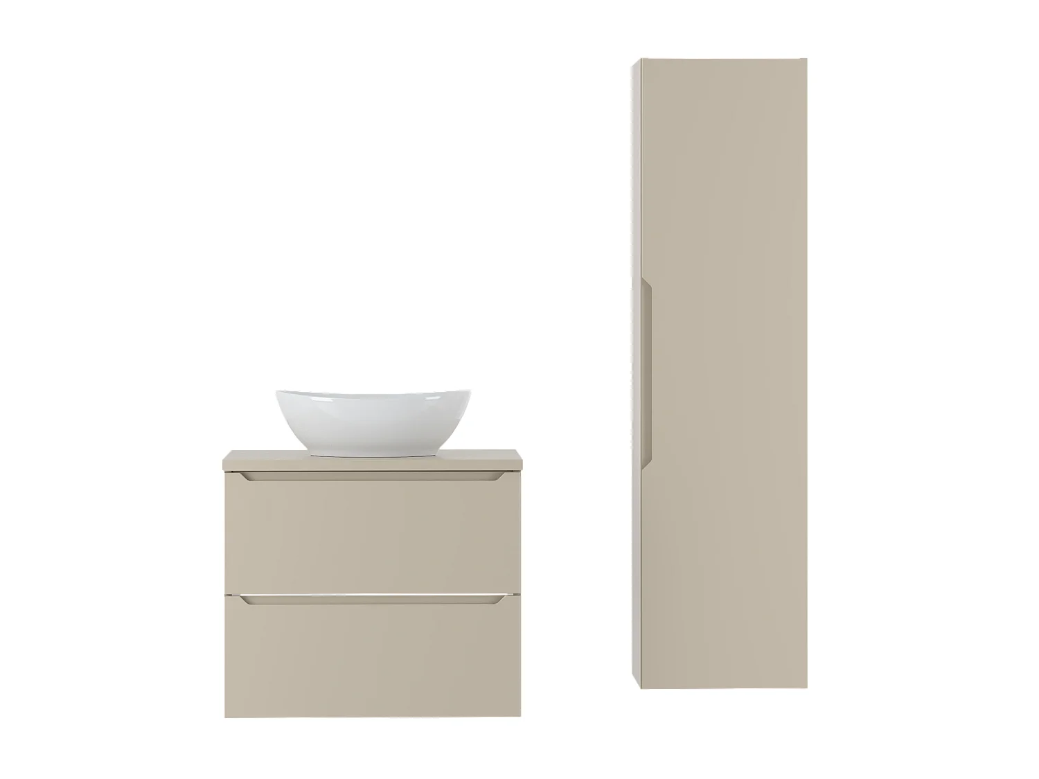 Ensemble de salle de bain en cachemire 60 cm Meuble avec plan de travail Lavabo Colonne Etna