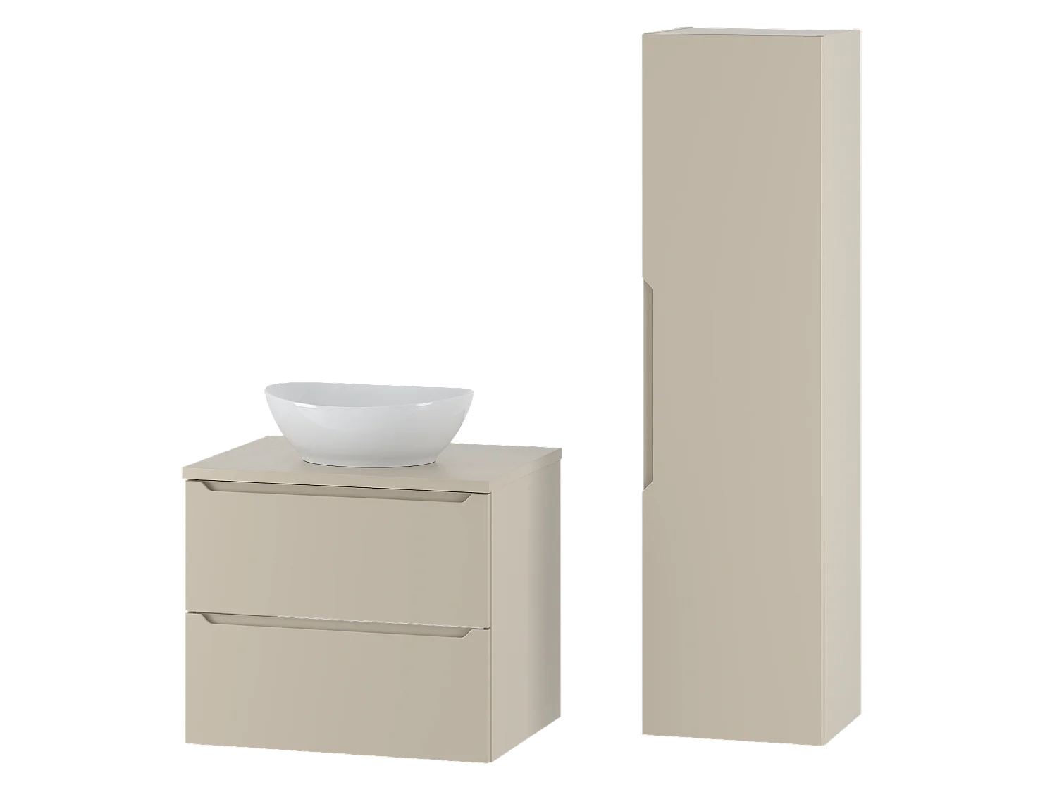 Kasjmier badkamerset 60 cm Kast met wastafelblad Wastafel Etna