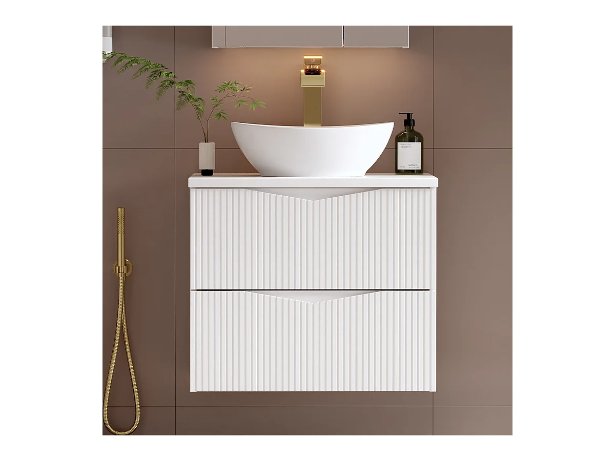 Meuble simple vasque 60cm Tao Blanc