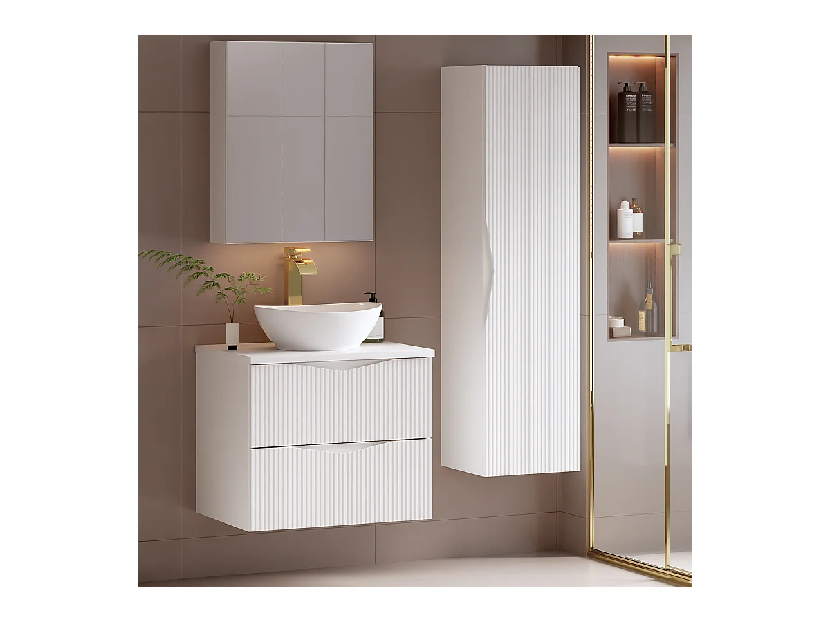 Meuble simple vasque 60cm Tao Blanc