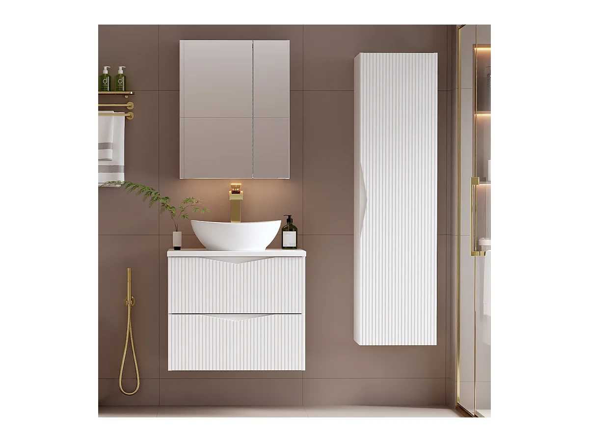 Meuble simple vasque 60cm Tao Blanc