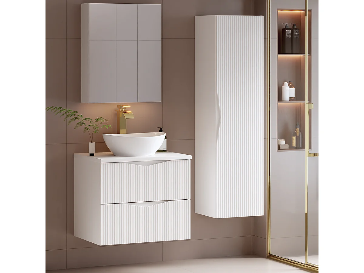 Meuble simple vasque 60cm Tao Blanc