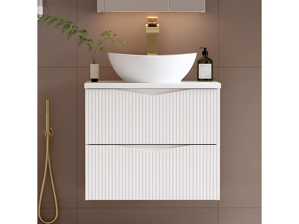 Meuble simple vasque 60cm Tao Blanc