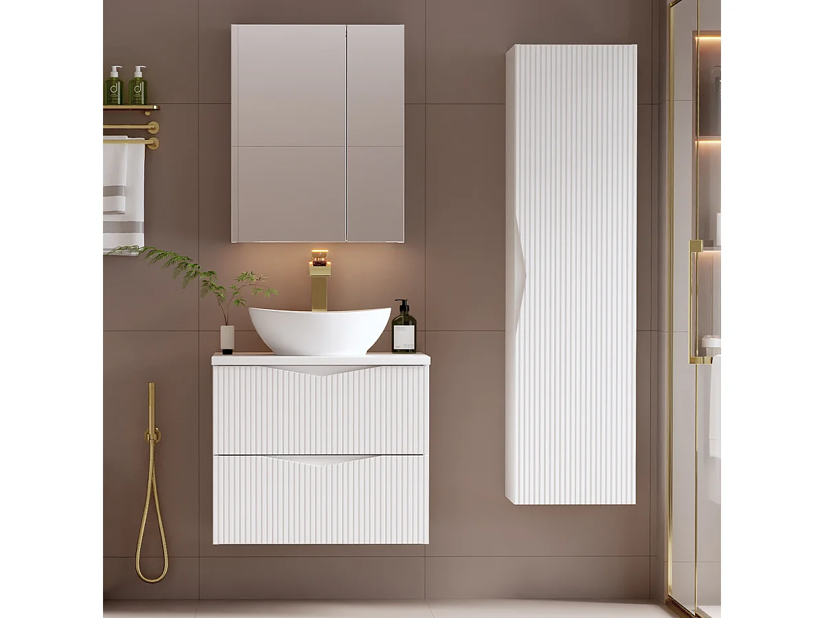 Meuble simple vasque 60cm Tao Blanc