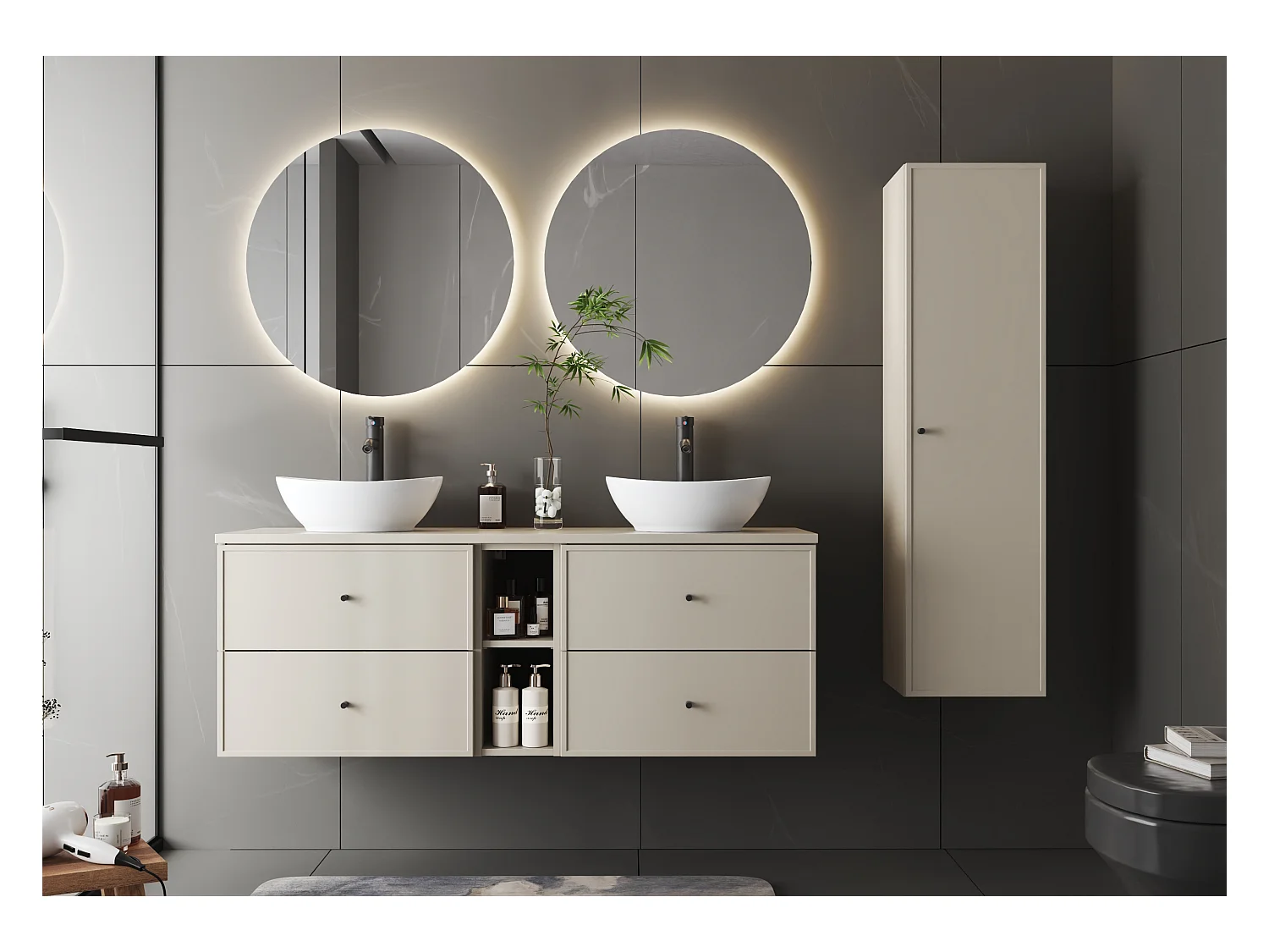 Kasjmier badkamermeubel Hoge kast 1 deur Marco