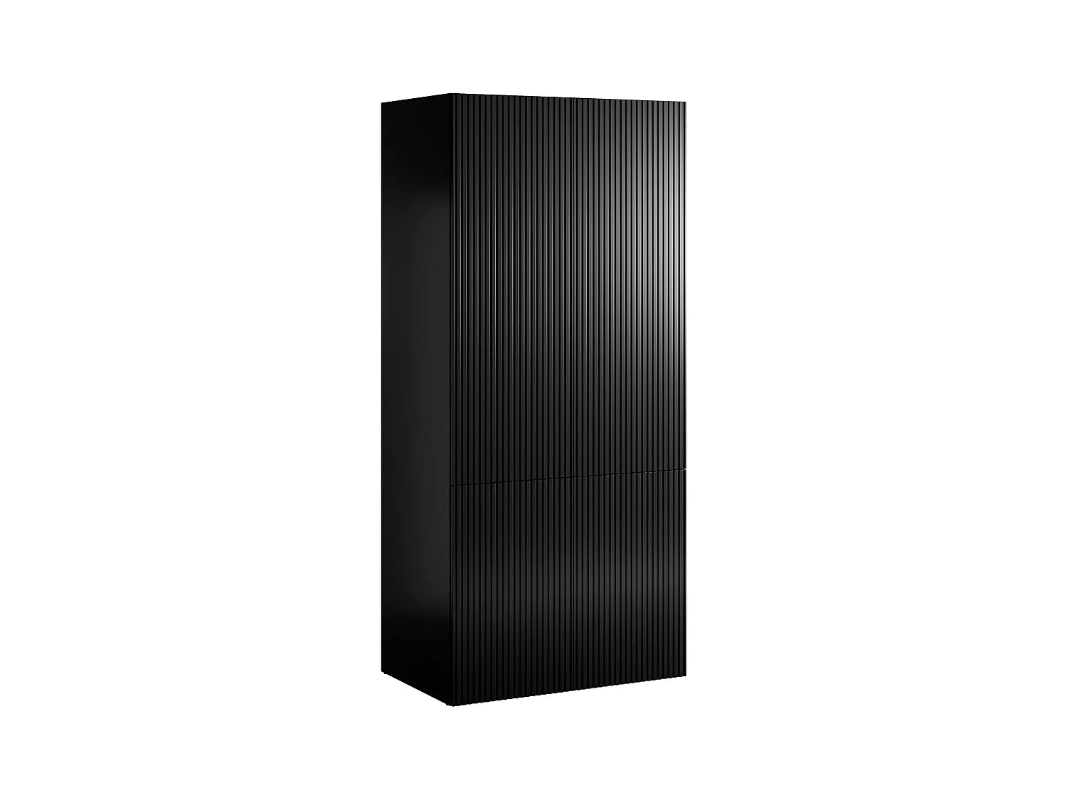 Guardaroba 2 ante Caiazzo, Mobile camera da letto, Cabina armadio portabiti, Armadio appendiabiti, 90x56 h199 cm, Nero