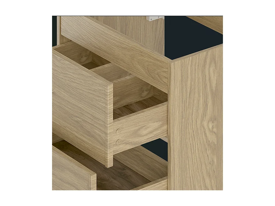 Ensemble pour salle de bain 120 cm Armoire Plan de travail Lavabo Colonne Colonne Chêne huilé Marco