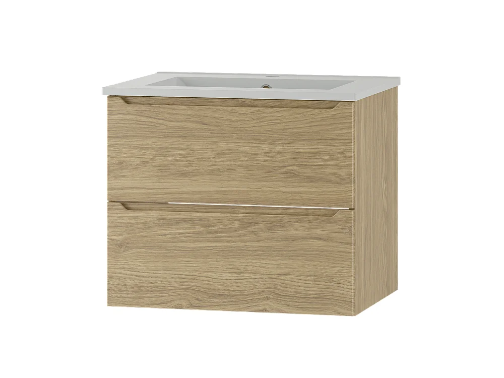 Ensemble pour salle de bain 60 cm Meuble avec lavabo Chêne huilé Etna