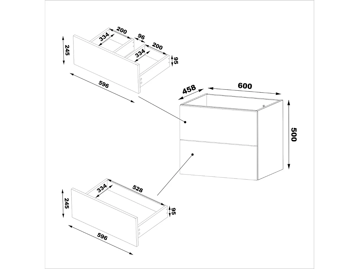 Ensemble pour salle de bain 60 cm Meuble avec lavabo Chêne huilé Etna