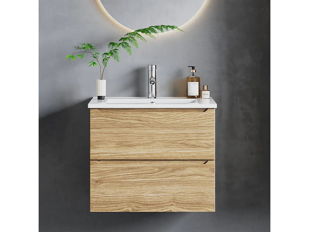 Mobile bagno con lavabo Viggo marrone 60cm