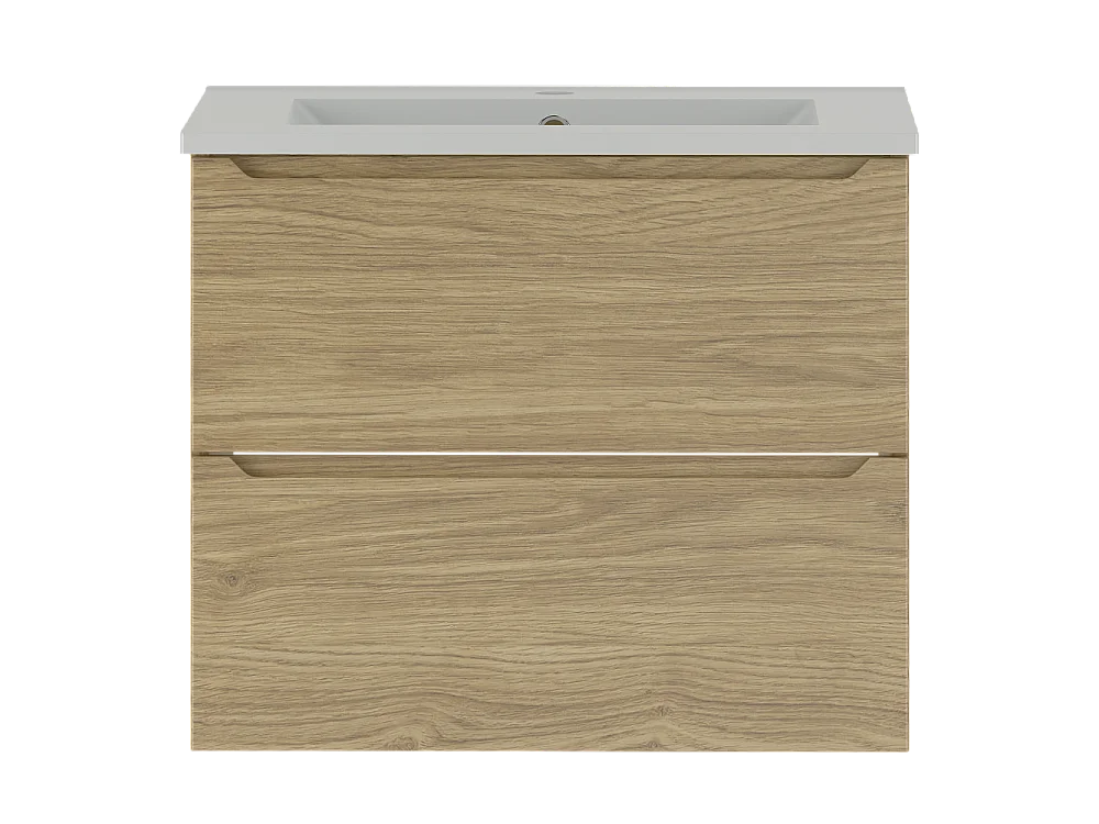 Badezimmer-Set 60 cm Schrank mit Waschbecken Eiche geölt Etna